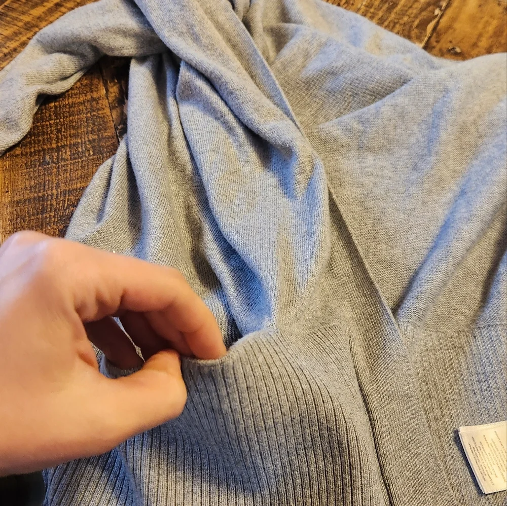 Michael Kors Gray Cardigan Sweater With Pockets + Zippers Size Medium - Picture 8 of 10